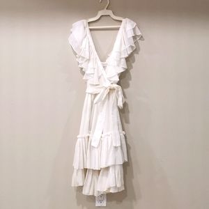 Vintage White Ruffles Dress